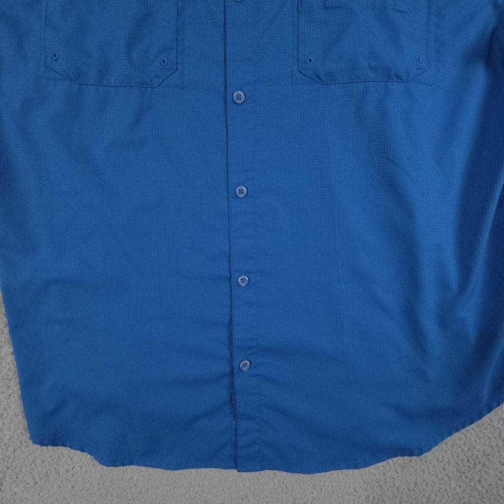 Columbia Tamiami PFG Shirt Mens XL Blue Short Sleeve Vented Hiking Fishing - Picture 4 of 15
